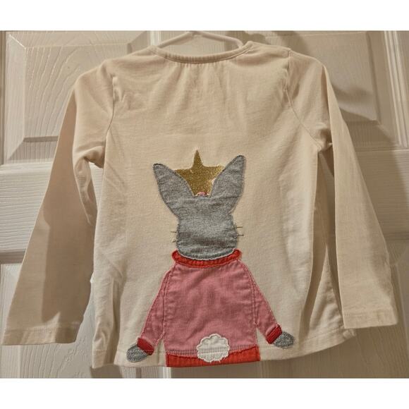 Mini Boden Bunny Christmas Size 2 - 3 Years Cream Long Sleeve Cotton - Picture 5 of 7